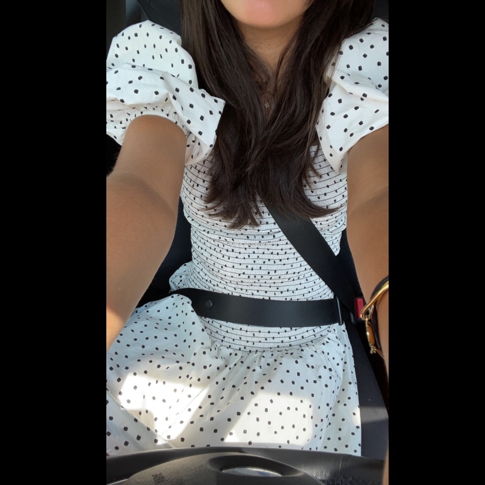 Black and white mini dress